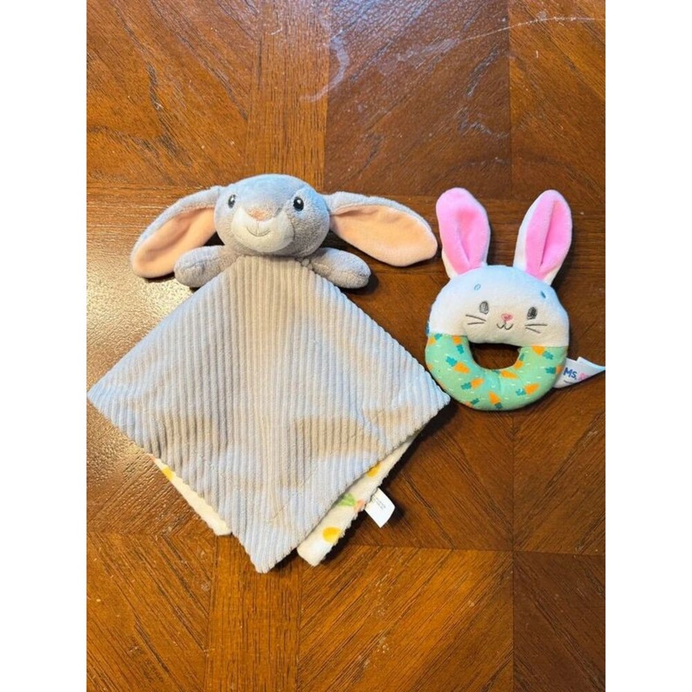 Bunny infant lovie and rattle